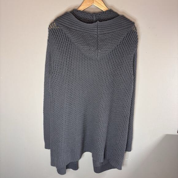 Organic by John Patrick Women's Cardigan Long Line Cashmere Blend Gray Med Shawl - Picture 5 of 11